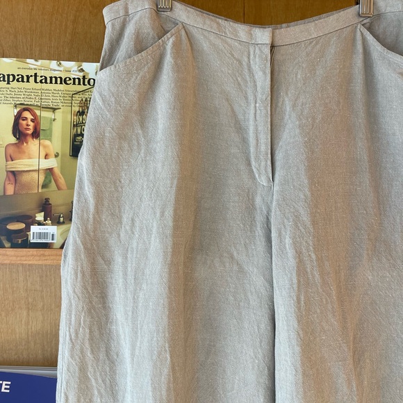 Eileen Fisher Beige Wide Leg Cropped Pants size L - Picture 4 of 10